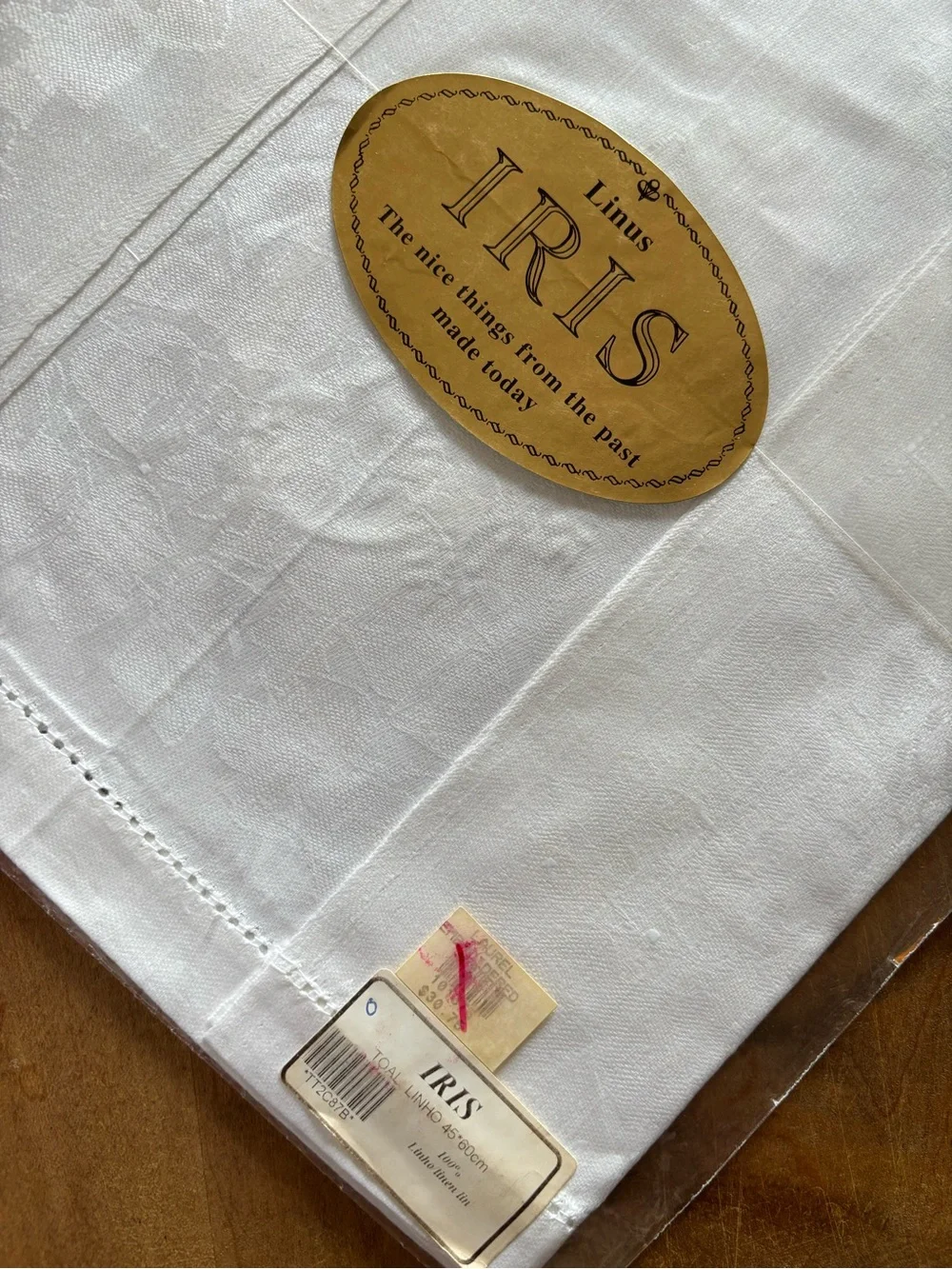 Vintage Linus IRIS Monogrammed Linens Set of 3 Floral Embroidery Heritage
